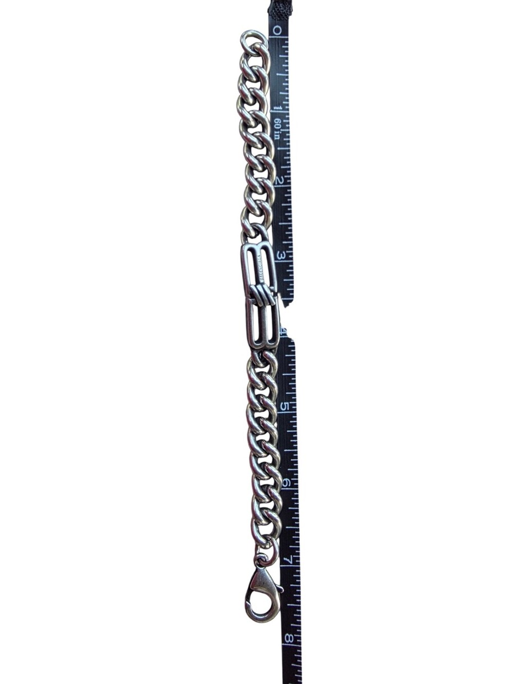 Balenciaga BB Icon Gourmette Bracelet in Antique Silver Unisex (Retails $550) - Picture 5 of 6
